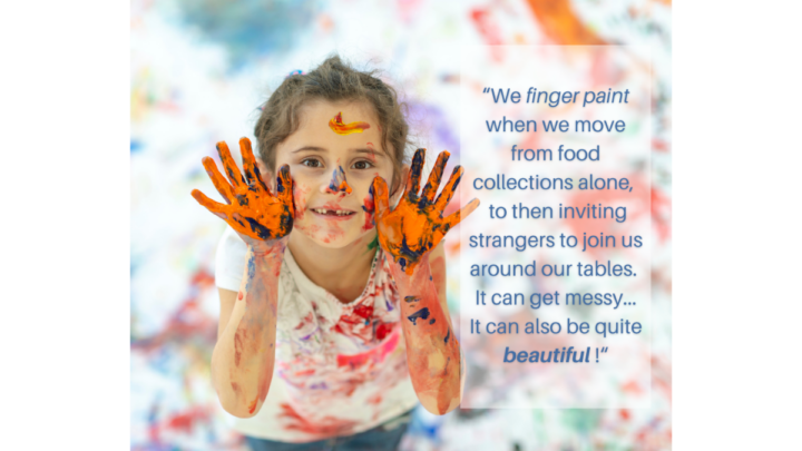 Little girl with paint everywhere