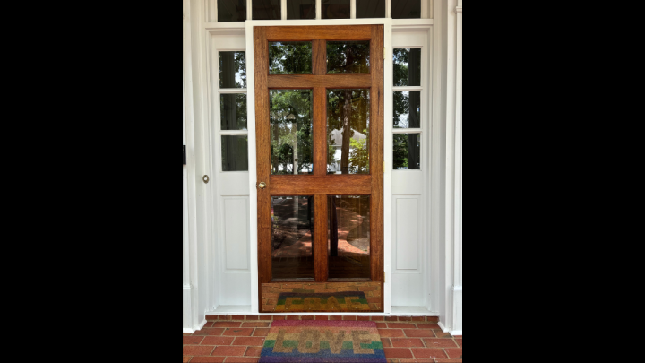 Front Door with Love Rainbow Mat